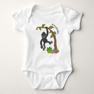 Body Para Bebé Ilustracion de personalizado de bebé gorila feliz