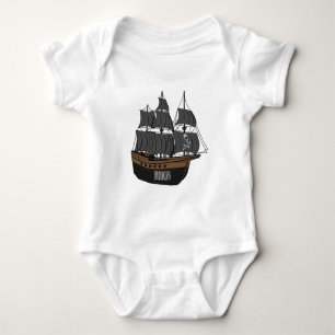 Body Para Bebé Ilustracion de personalizado de buques piratas