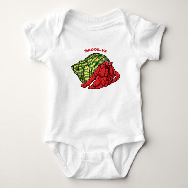 Body Para Bebé Ilustracion de personalizado de cangrejo ermitaño (Anverso)