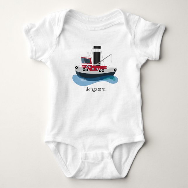 Body Para Bebé Ilustracion de personalizado de embarcaciones de a (Anverso)