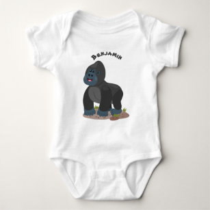 Body Para Bebé Ilustracion de personalizado de gorila grande y fe