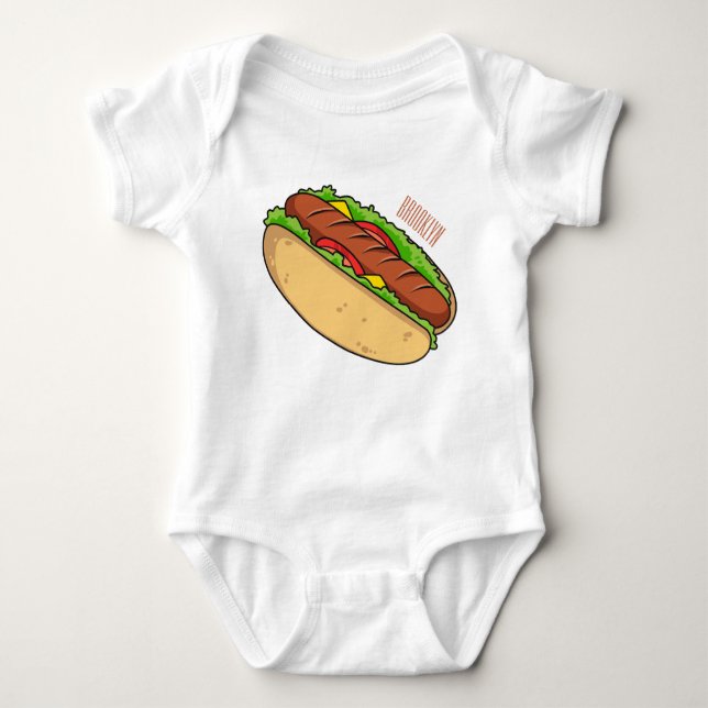 Body Para Bebé Ilustracion de personalizado de hot dog