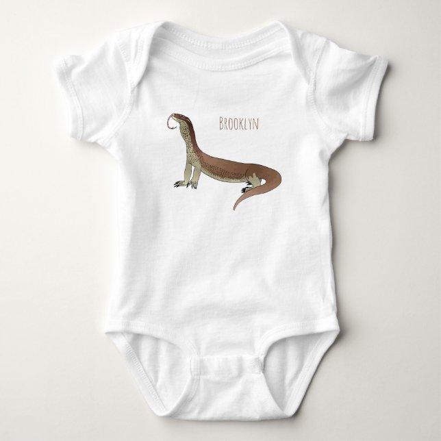Body Para Bebé Ilustracion de personalizado de lagarto de monitor (Anverso)
