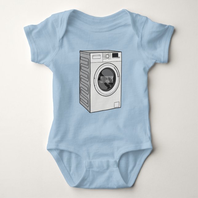 Body Para Bebé Ilustracion de personalizado de lavadora (Anverso)