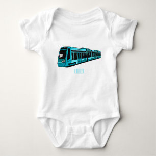 Body Para Bebé Ilustracion de personalizado de locomotora eléctri