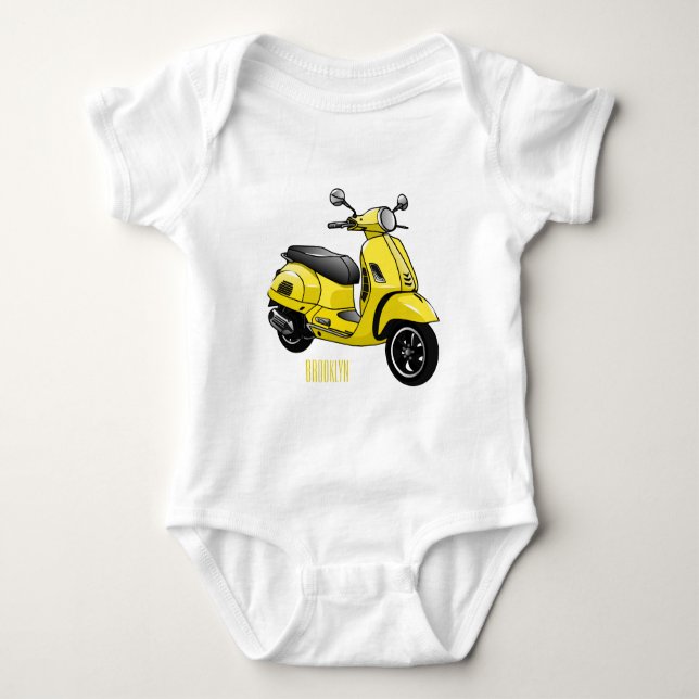 Body Para Bebé Ilustracion de personalizado de motocicleta con ci (Anverso)
