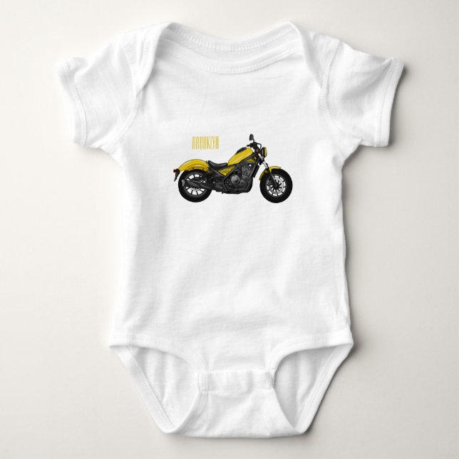 Body Para Bebé Ilustracion de personalizado de motocicleta de cru (Anverso)