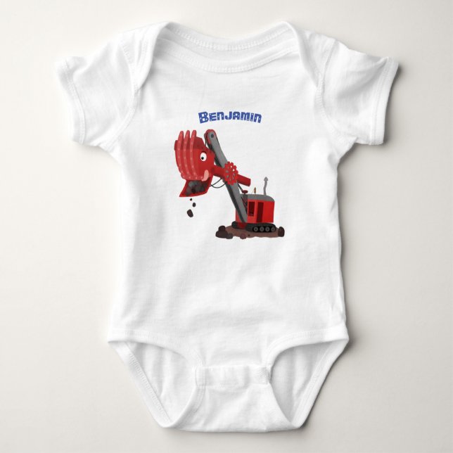 Body Para Bebé Ilustracion de personalizado de pala de vapor roja (Anverso)