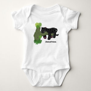 Body Para Bebé Ilustracion de personalizado de pantera negra de j