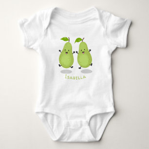 Body Para Bebé Ilustracion de personalizado de par de pera cúpula