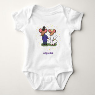 Body Para Bebé Ilustracion de personalizado de pareja de ratones