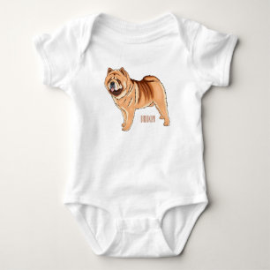 Body Para Bebé Ilustracion de personalizado de perro Chow Chow