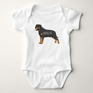 Body Para Bebé Ilustracion de personalizado de perro de Rottweile