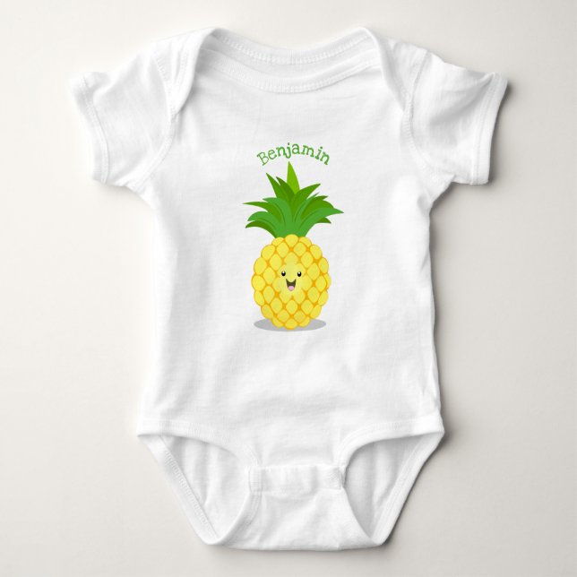 Body Para Bebé Ilustracion de personalizado de piña cuta (Anverso)