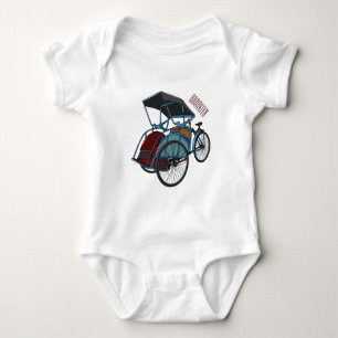 Body Para Bebé Ilustracion de personalizado de rickshaw en bicicl