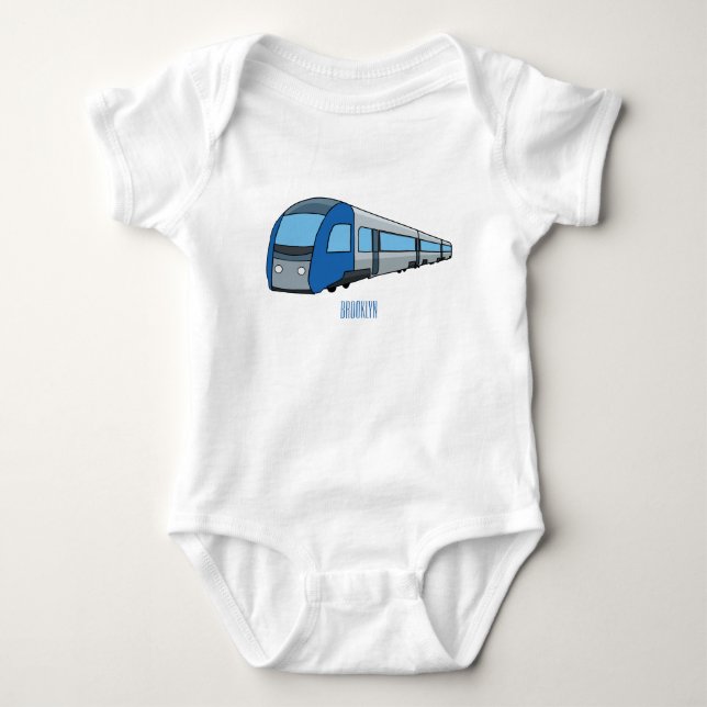 Body Para Bebé Ilustracion de personalizado de trenes eléctricos (Anverso)