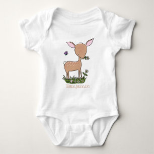 Body Para Bebé Ilustracion de personalizado de venado lindo y fel