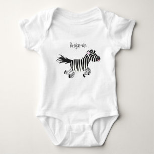 Body Para Bebé Ilustracion de personalizado de zebra graciosa