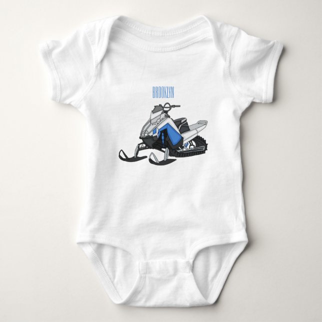 Body Para Bebé Ilustracion de personalizado para motos de nieve (Anverso)