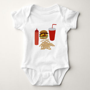 Body Para Bebé Ilustracion de ráfagas de comida rápida