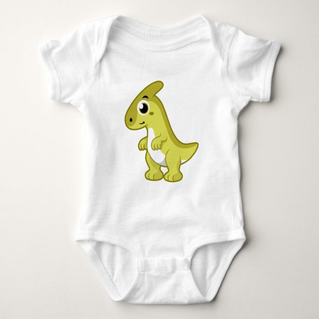 Body Para Bebé Ilustracion De Un Dinosaurio Parasaurolophus. (Anverso)