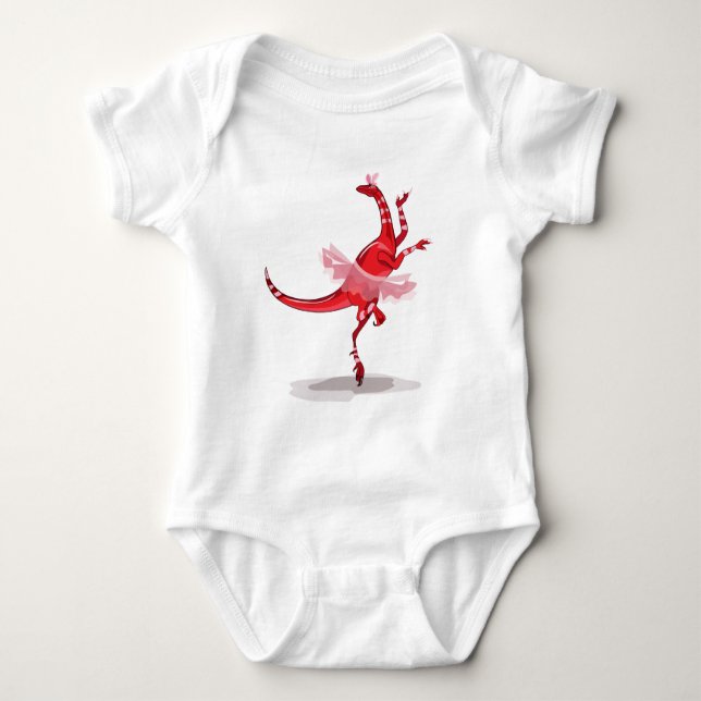 Body Para Bebé Ilustracion De Una Ballerina Bailando Raptor. (Anverso)