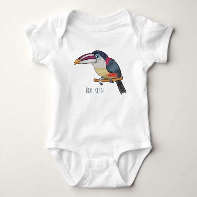 Body Para Bebé Ilustracion del personalizado de aves de Curl cres (Anverso)