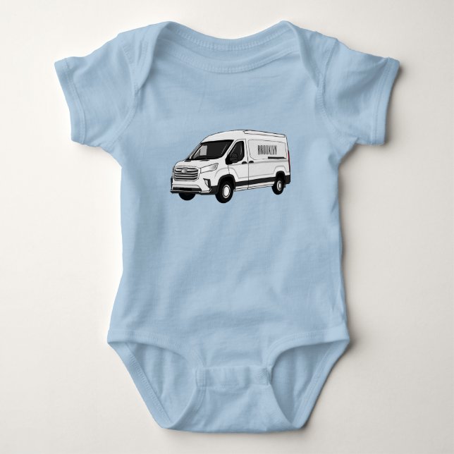 Body Para Bebé Ilustracion del personalizado de la camioneta de e (Anverso)