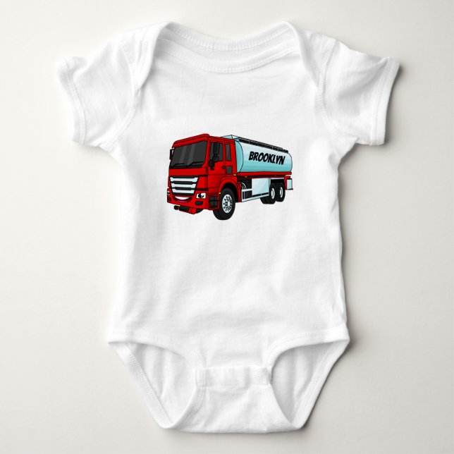 Body Para Bebé Ilustracion del personalizado de transporte de com (Anverso)
