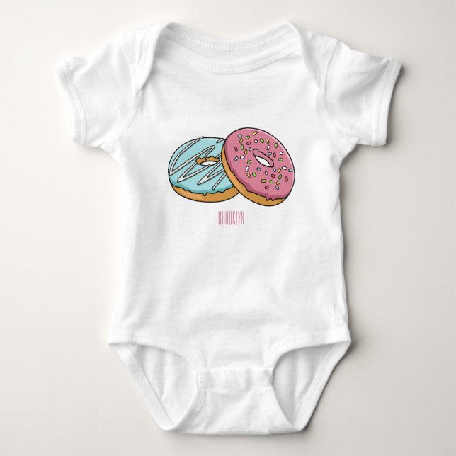 Body Para Bebé Ilustracion Donut personalizado (Anverso)
