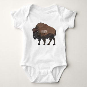 Body Para Bebé Ilustracion personalizado Bison