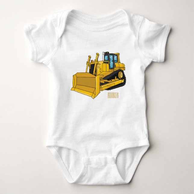 Body Para Bebé Ilustracion personalizado Bulldozer (Anverso)