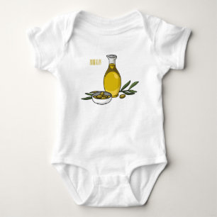 Body Para Bebé Ilustracion personalizado de aceite de oliva