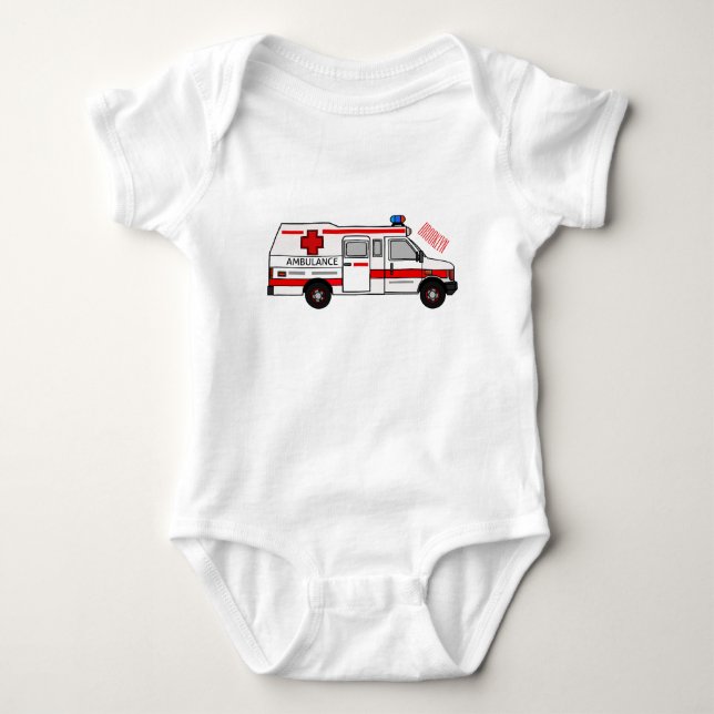 Body Para Bebé Ilustracion personalizado de ambulancia (Anverso)