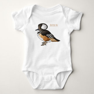 Body Para Bebé Ilustracion personalizado de aves merganser con ca