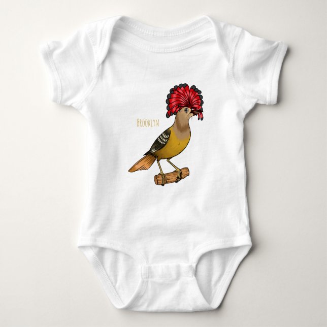 Body Para Bebé Ilustracion personalizado de aves Royal flycatcher (Anverso)