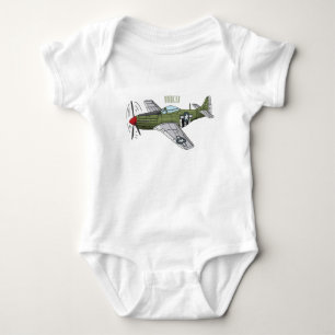 Body Para Bebé Ilustracion personalizado de avión militar