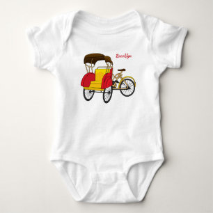 Body Para Bebé Ilustracion personalizado de bicitaxi