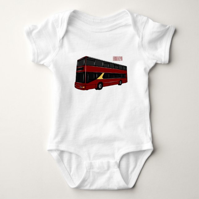 Body Para Bebé Ilustracion personalizado de bus de dos pisos (Anverso)