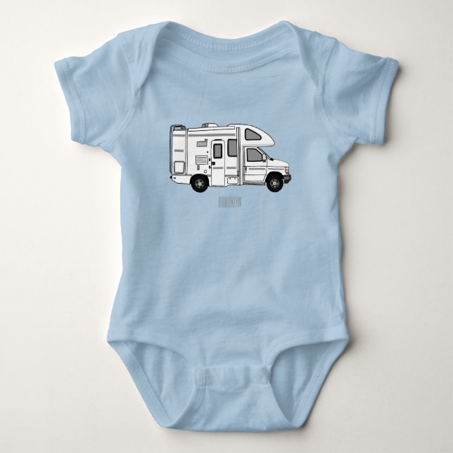 Body Para Bebé Ilustracion personalizado de Campervan (Anverso)