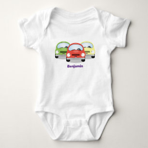 Body Para Bebé Ilustracion personalizado de coches Cute kawaii