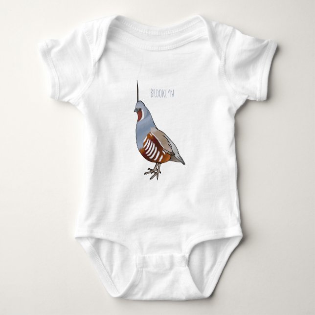 Body Para Bebé Ilustracion personalizado de codorniz de montaña (Anverso)