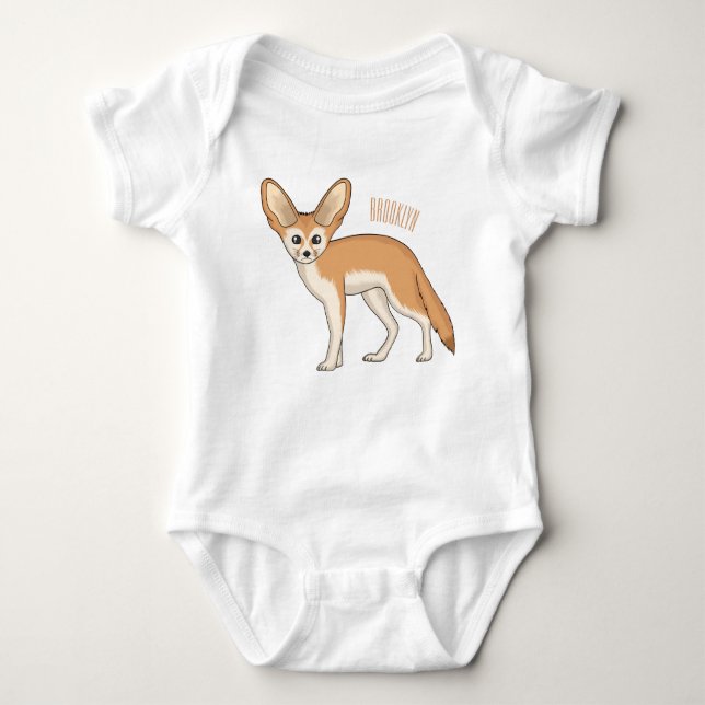 Body Para Bebé Ilustracion personalizado de Fennec fox (Anverso)