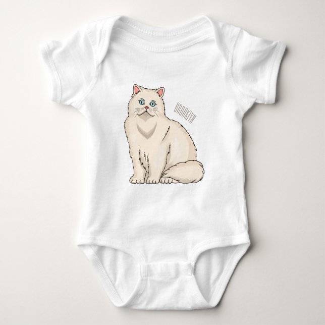 Body Para Bebé Ilustracion personalizado de gato persa (Anverso)