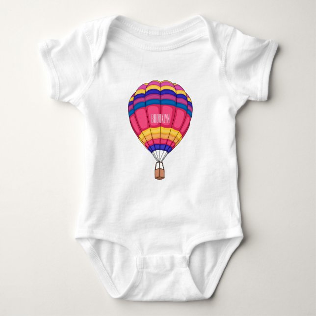 Body Para Bebé Ilustracion personalizado de globo aerostático (Anverso)