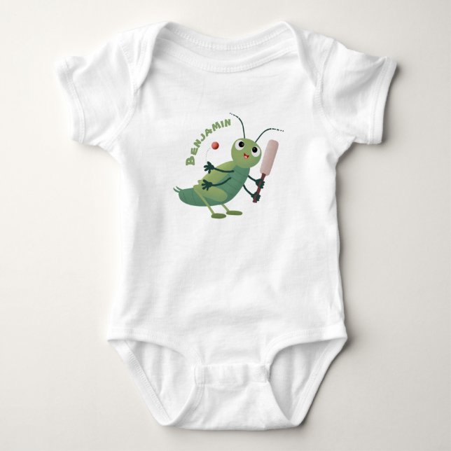 Body Para Bebé Ilustracion personalizado de insectos de cricket v (Anverso)