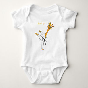 Body Para Bebé Ilustracion personalizado de Kung Fu giraffe