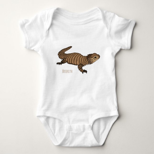 Body Para Bebé Ilustracion personalizado de lagarto de Armadillo (Anverso)