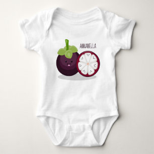 Body Para Bebé Ilustracion personalizado de mangostino morado