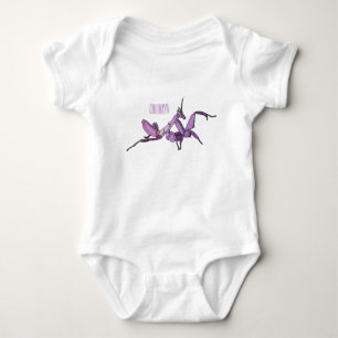 Body Para Bebé Ilustracion personalizado de mantis orquídea